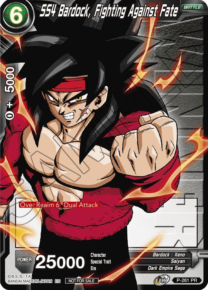 SS4 Bardock, Fighting Against Fate (Winner Stamped) P-261 card from Tournament Promotion Cards