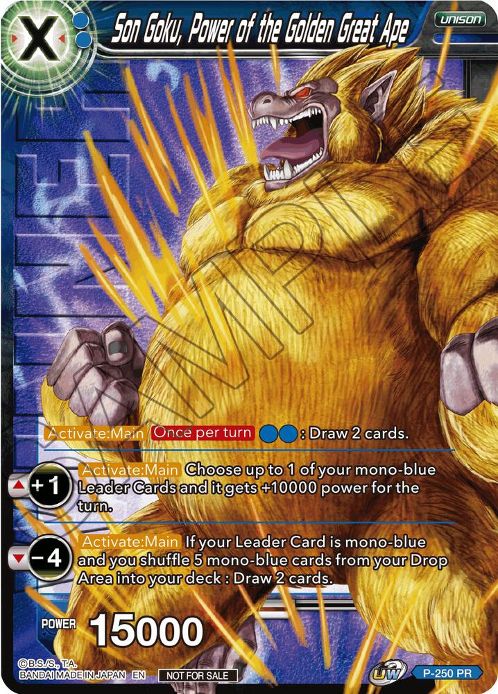 Son Goku, Power of the Golden Great Ape (Winner Stamped) P-250 card from Tournament Promotion Cards