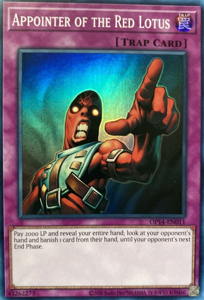 Appointer of the Red Lotus OP14-EN011 card from OTS Tournament Pack 14