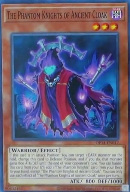 The Phantom Knights of Ancient Cloak OP14-EN017 card from OTS Tournament Pack 14