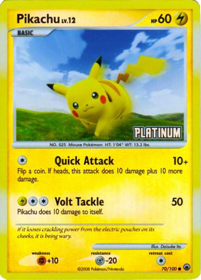 Pikachu - 70/100 [Platinum] 070/100 card from Burger King Promos