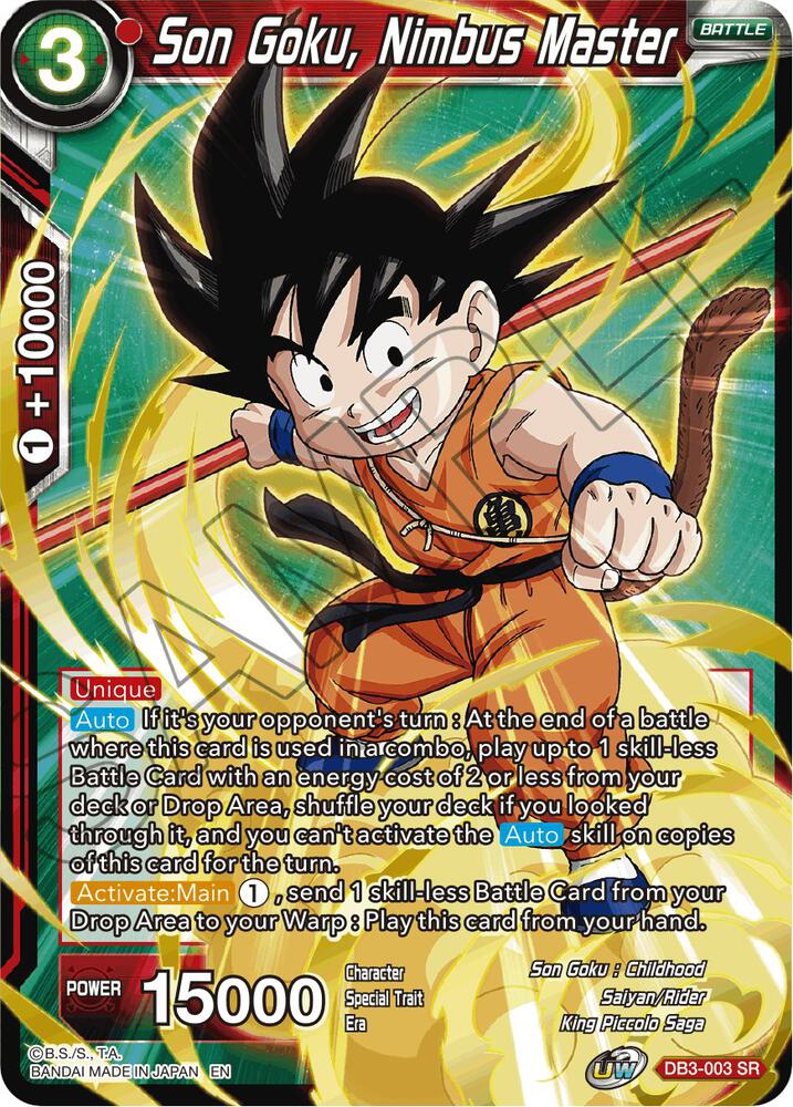 Son Goku, Nimbus Master DB3-003 card from Draft Box 06 - Giant Force