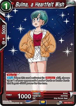 Bulma, a Heartfelt Wish DB3-004 card from Draft Box 06 - Giant Force