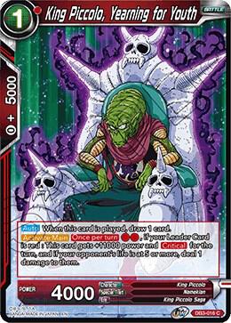 King Piccolo, Yearning for Youth DB3-016 card from Draft Box 06 - Giant Force
