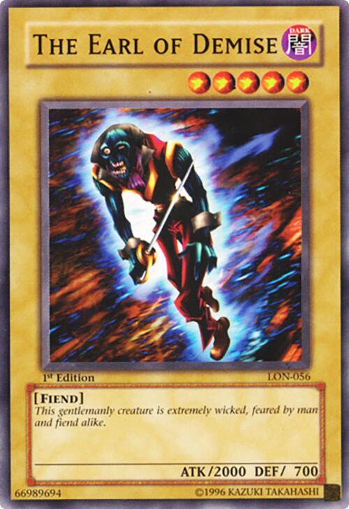 The Earl of Demise LON-056 card from Labyrinth of Nightmare