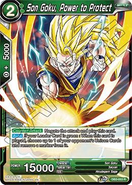 Son Goku, Power to Protect DB3-053 card from Draft Box 06 - Giant Force