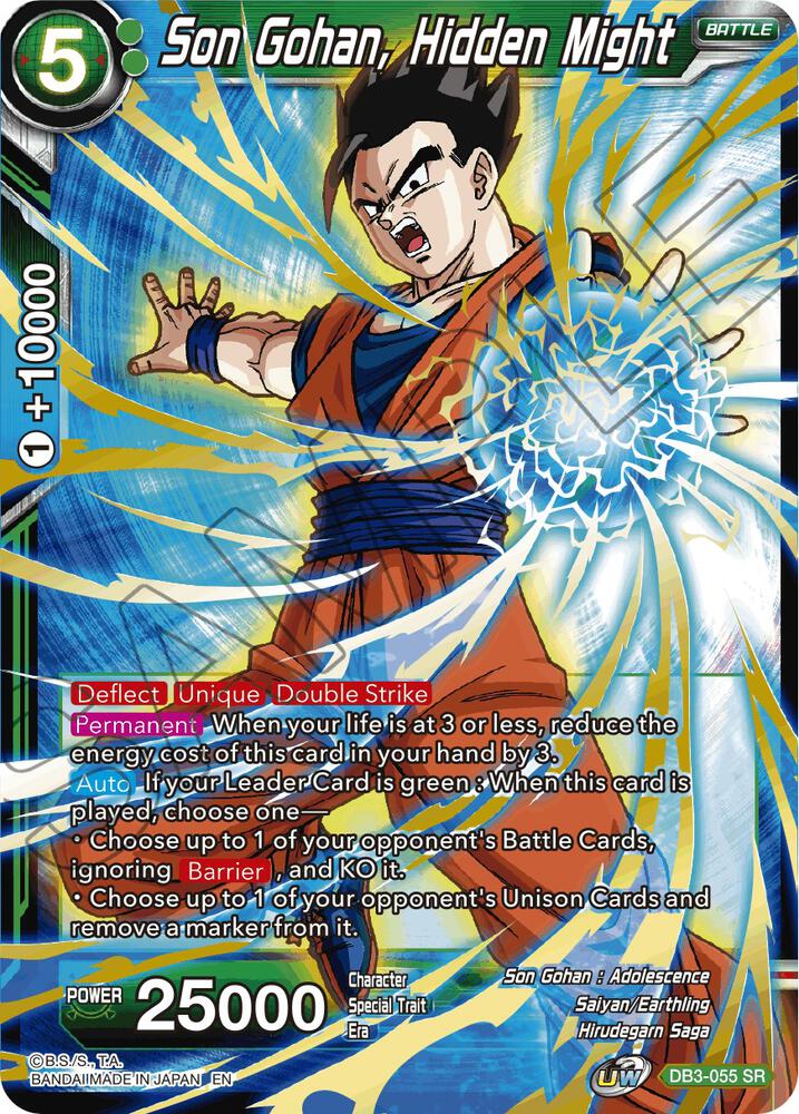 Son Gohan, Hidden Might DB3-055 card from Draft Box 06 - Giant Force
