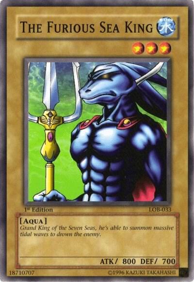 The Furious Sea King LOB-033 card from The Legend of Blue Eyes White Dragon