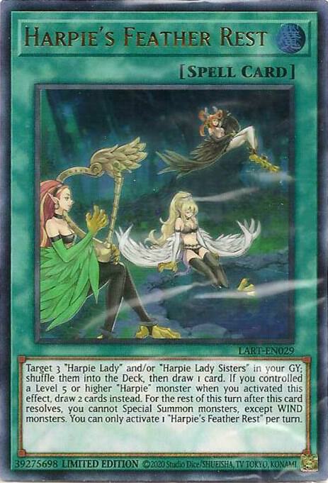 Harpie's Feather Rest LART-EN029 card from The Lost Art Promotion