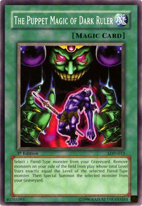 The Puppet Magic of Dark Ruler LOD-013 card from Legacy of Darkness
