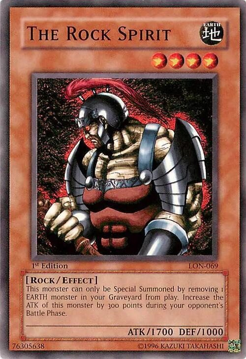 The Rock Spirit LON-069 card from Labyrinth of Nightmare