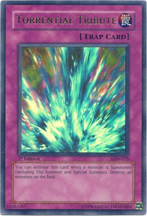 Torrential Tribute LON-025 card from Labyrinth of Nightmare