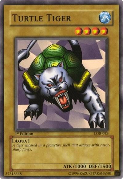 Turtle Tiger LOB-023 card from The Legend of Blue Eyes White Dragon