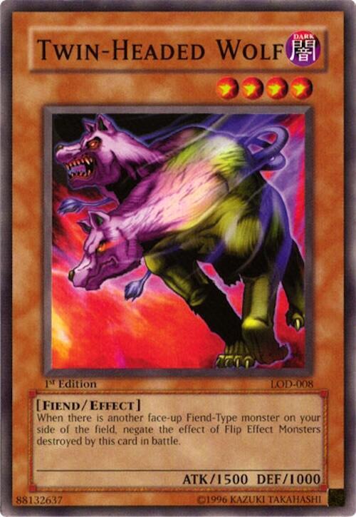 Twin-Headed Wolf LOD-008 card from Legacy of Darkness