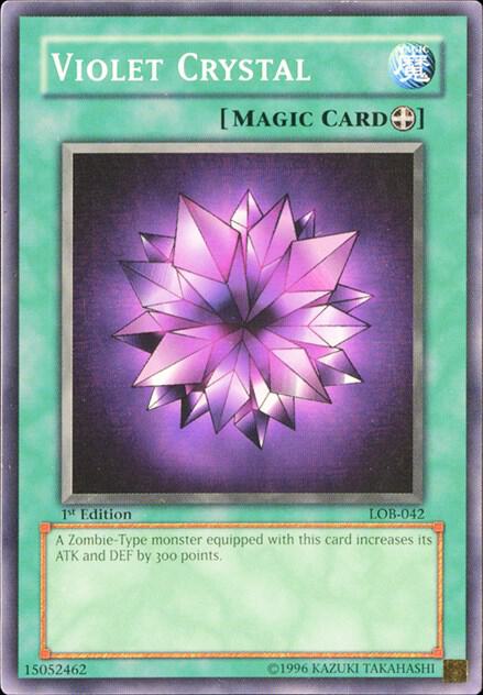 Violet Crystal LOB-042 card from The Legend of Blue Eyes White Dragon