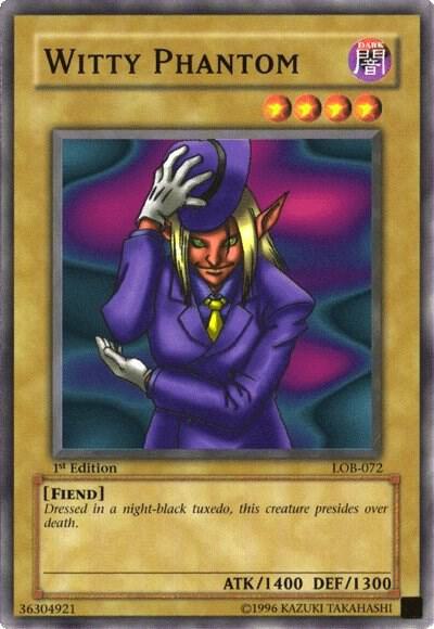 Witty Phantom LOB-072 card from The Legend of Blue Eyes White Dragon