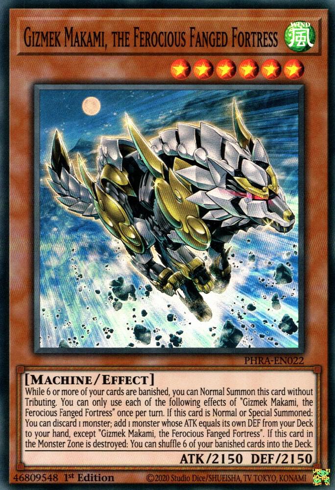 Gizmek Makami, the Ferocious Fanged Fortress PHRA-EN022 card from Phantom Rage
