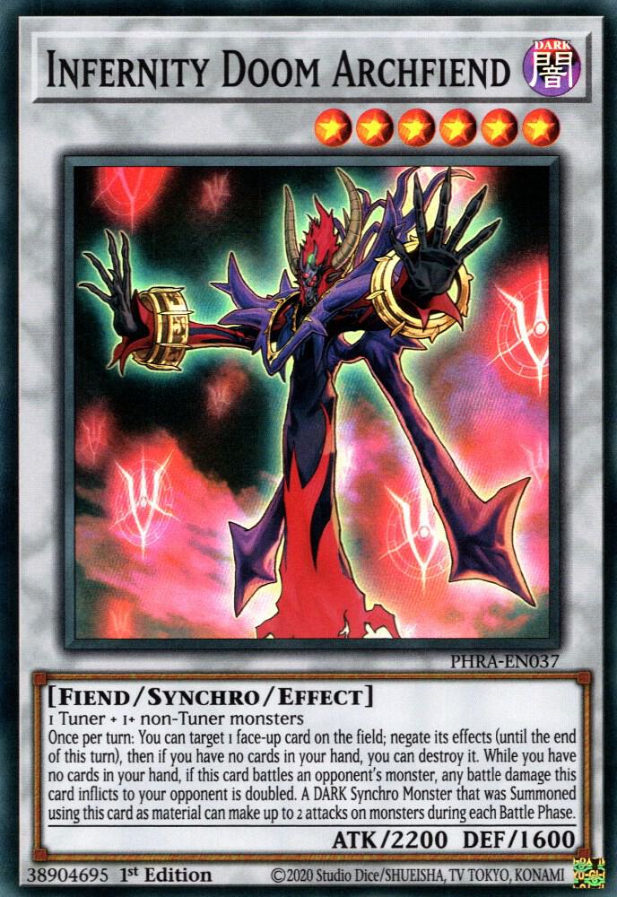 Infernity Doom Archfiend PHRA-EN037 card from Phantom Rage