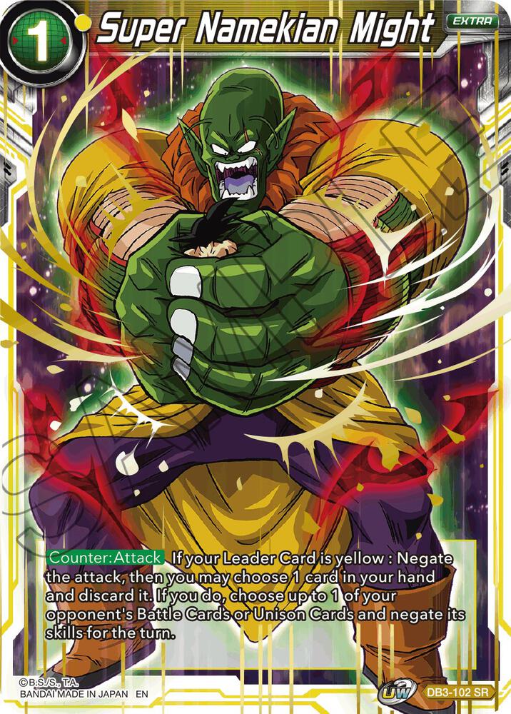 Super Namekian Might DB3-102 card from Draft Box 06 - Giant Force