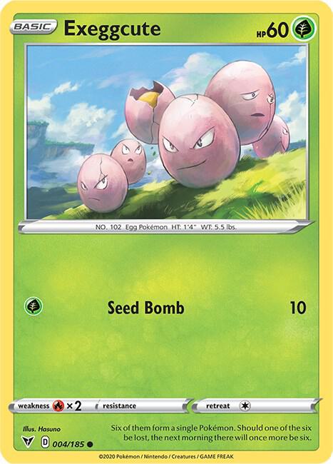 Exeggcute 004/185 card from SWSH04: Vivid Voltage