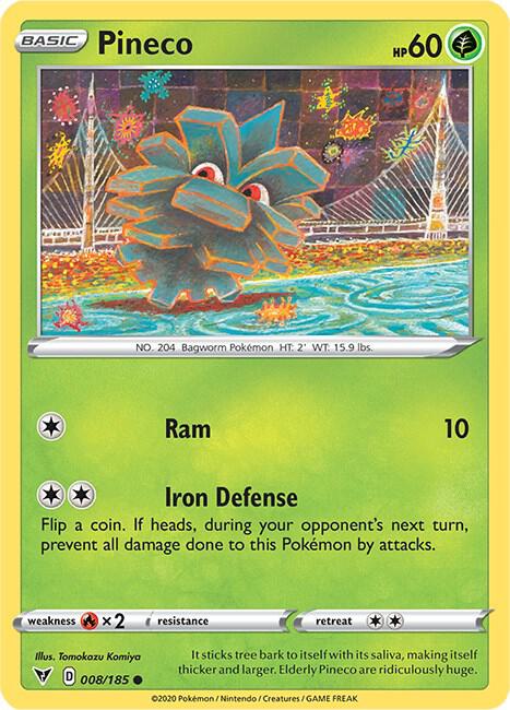Pineco 008/185 card from SWSH04: Vivid Voltage