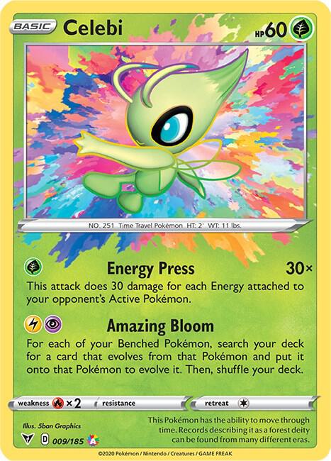 Celebi 009/185 card from SWSH04: Vivid Voltage