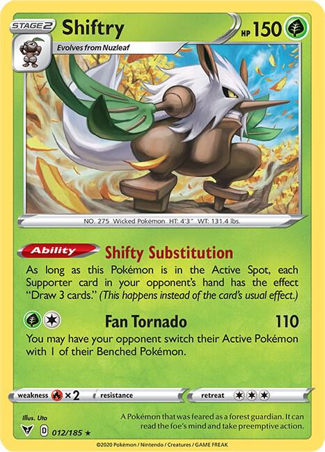 Shiftry 012/185 card from SWSH04: Vivid Voltage