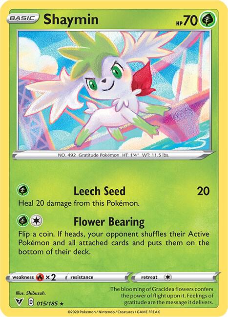 Shaymin 015/185 card from SWSH04: Vivid Voltage
