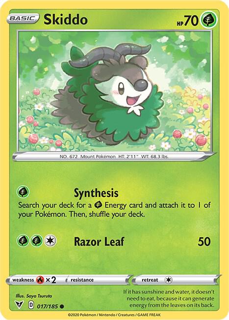 Skiddo 017/185 card from SWSH04: Vivid Voltage