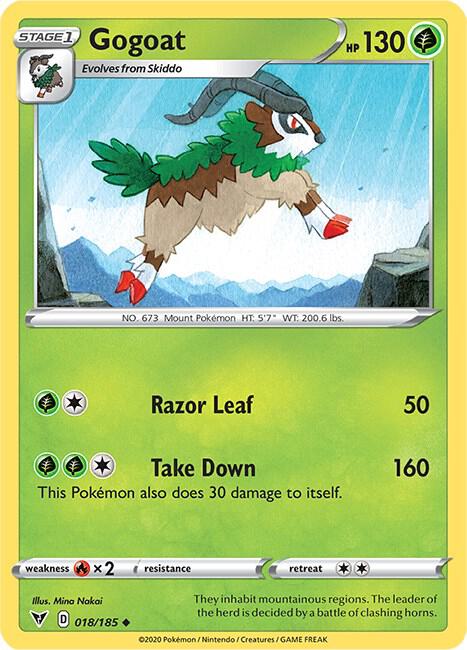 Gogoat 018/185 card from SWSH04: Vivid Voltage