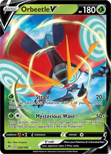 Orbeetle V 020/185 card from SWSH04: Vivid Voltage