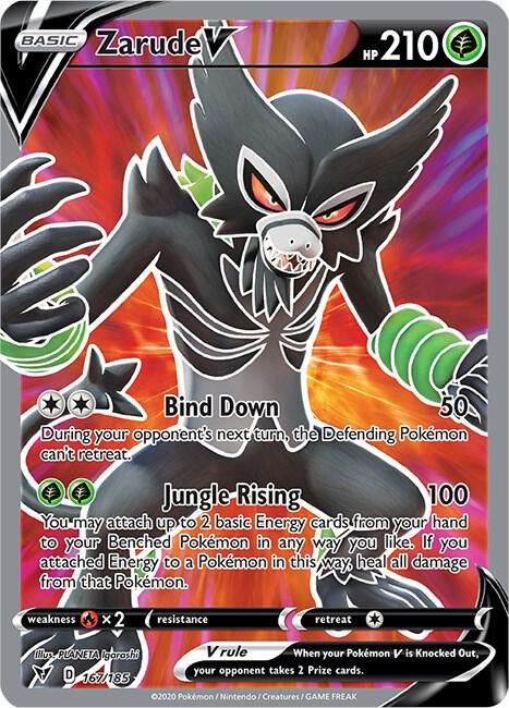 Zarude V (Full Art) 167/185 card from SWSH04: Vivid Voltage