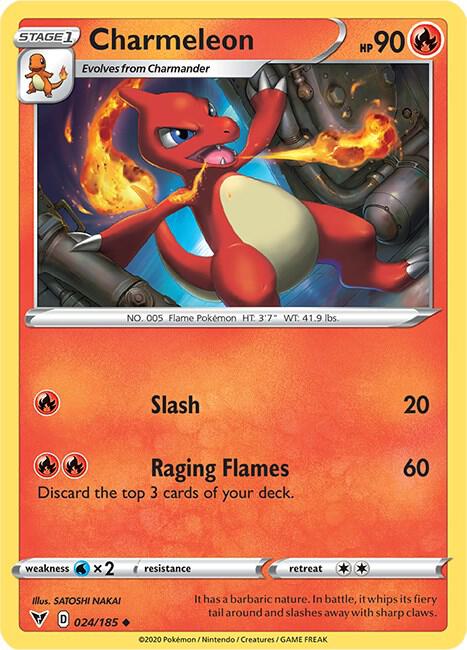 Charmeleon 024/185 card from SWSH04: Vivid Voltage