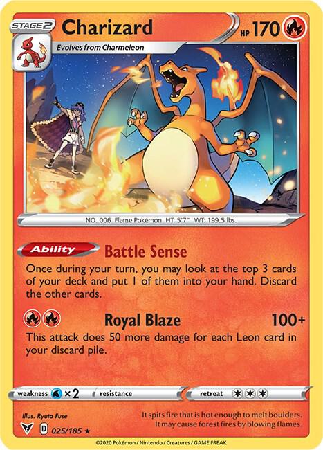Charizard 025/185 card from SWSH04: Vivid Voltage