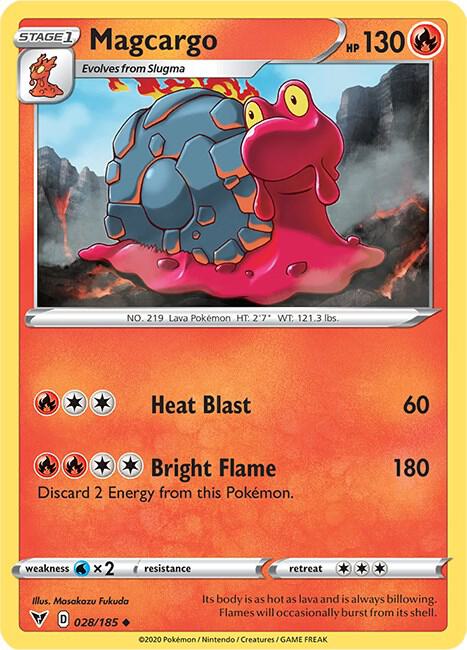 Magcargo 028/185 card from SWSH04: Vivid Voltage