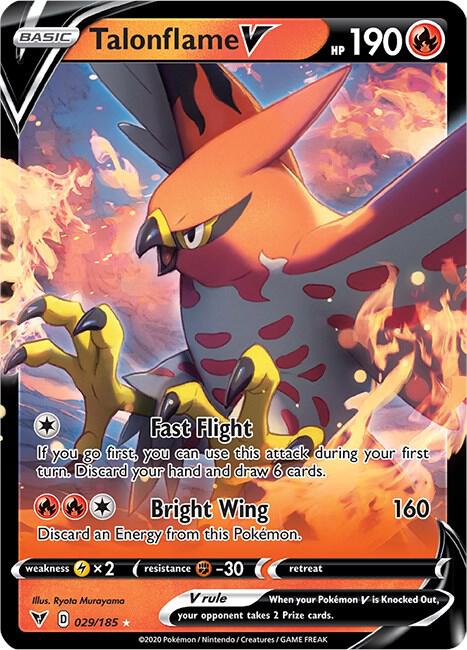 Talonflame V 029/185 card from SWSH04: Vivid Voltage