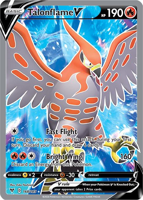 Talonflame V (Full Art) 168/185 card from SWSH04: Vivid Voltage