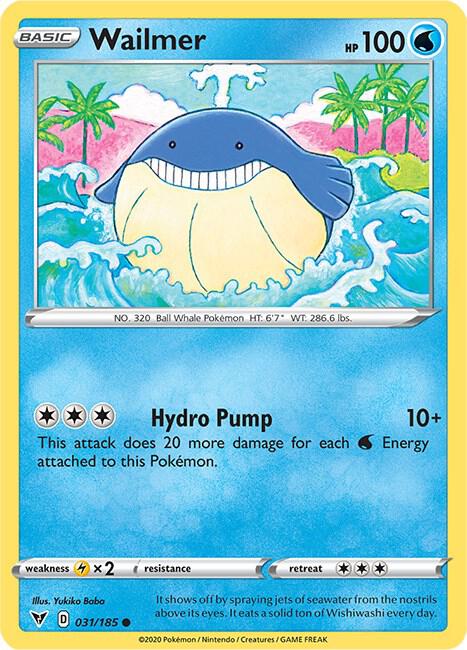 Wailmer 031/185 card from SWSH04: Vivid Voltage