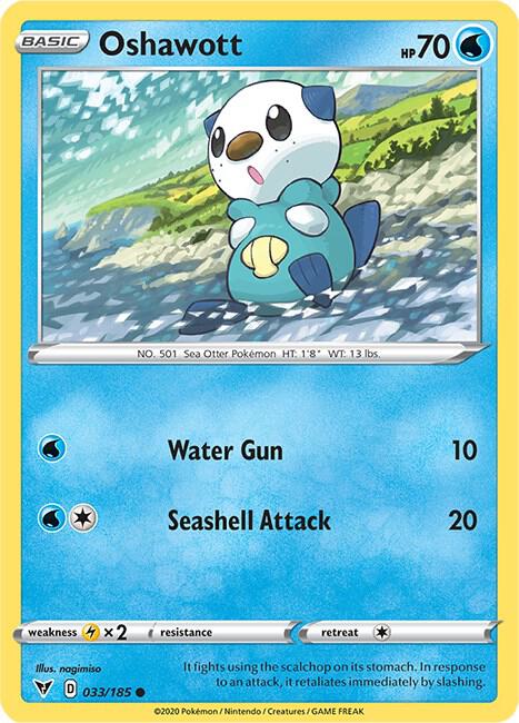 Oshawott 033/185 card from SWSH04: Vivid Voltage