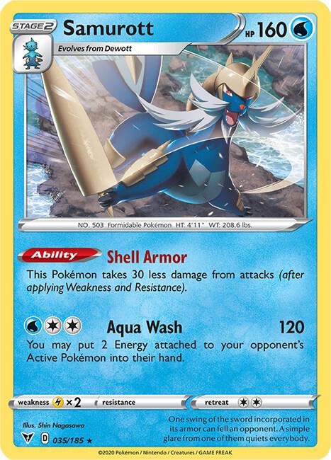 Samurott 035/185 card from SWSH04: Vivid Voltage