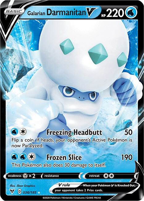 Galarian Darmanitan V 036/185 card from SWSH04: Vivid Voltage