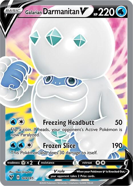 Galarian Darmanitan V (Full Art) 169/185 card from SWSH04: Vivid Voltage