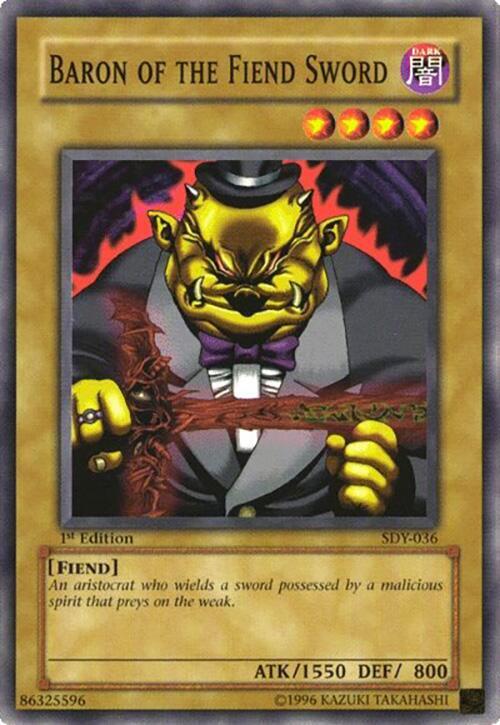 Baron of the Fiend Sword SDY-036 card from Starter Deck: Yugi