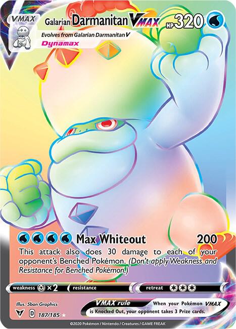 Galarian Darmanitan VMAX (Secret) 187/185 card from SWSH04: Vivid Voltage