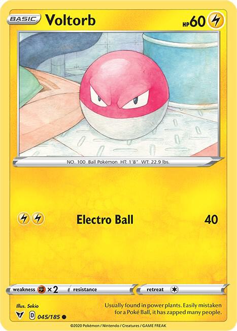 Voltorb 045/185 card from SWSH04: Vivid Voltage