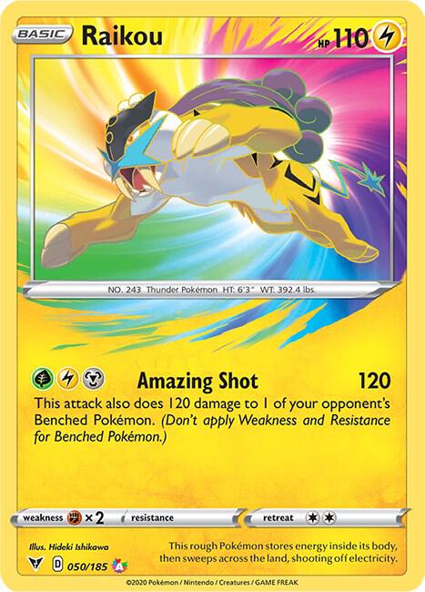 Raikou 050/185 card from SWSH04: Vivid Voltage