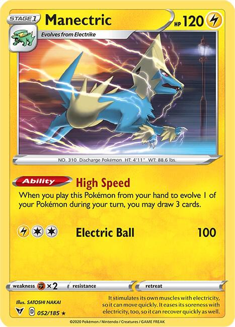 Manectric 052/185 card from SWSH04: Vivid Voltage