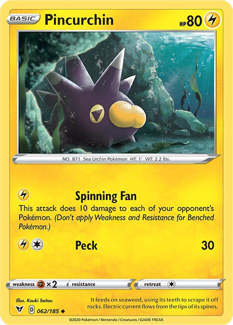 Pincurchin 062/185 card from SWSH04: Vivid Voltage