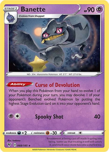 Banette 068/185 card from SWSH04: Vivid Voltage