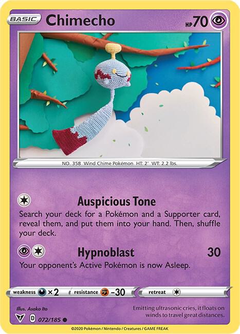 Chimecho 072/185 card from SWSH04: Vivid Voltage
